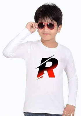 INDIAN EAGLE Boys & Girls Printed Polyester Regular T Shirt(White, Pack of 1)