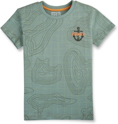 GINI & JONY Boys Printed Cotton Blend T Shirt(Green, Pack of 1)