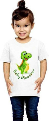 TDFASHIONNS Baby Boys & Baby Girls Printed Polyester Regular T Shirt(White, Pack of 1)