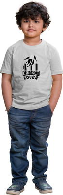 CHOMMBOOKA TRENDING Boys Typography, Graphic Print Pure Cotton Regular T Shirt(Grey, Pack of 1)