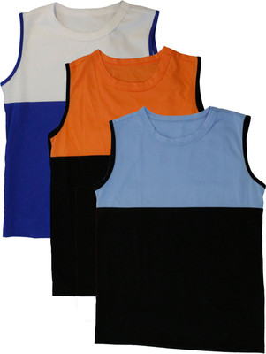 CHOMMBOOKA TRENDING Boys & Girls Colorblock Pure Cotton Regular T Shirt(Multicolor, Pack of 3)