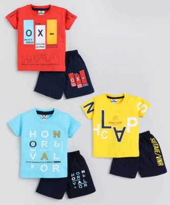 Be Perfect Baby Boys & Baby Girls Graphic Print Cotton Blend T Shirt(Multicolor, Pack of 3)