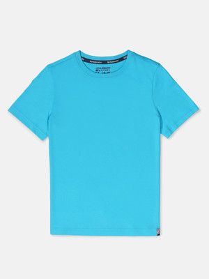 JOCKEY Boys Solid Pure Cotton Regular T Shirt(Blue, Pack of 1)