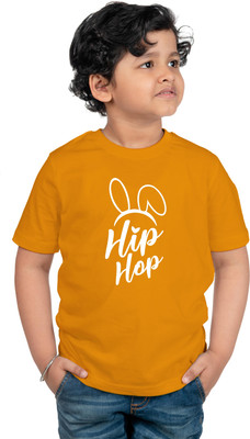 CHOMMBOOKA TREND Boys Typography, Graphic Print Pure Cotton Regular T Shirt(Orange, Pack of 1)