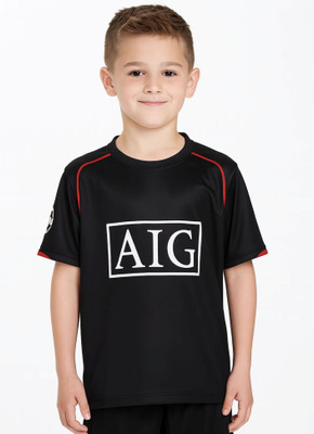 Ryze Boys & Girls Printed Polyester Regular T Shirt(Black, Pack of 1)