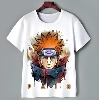 GAYU Boys & Girls Printed Polyester Regular T Shirt(White, Pack of 1)