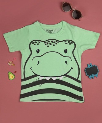 BE AWARA Baby Boys & Baby Girls Printed Pure Cotton T Shirt(Green, Pack of 1)