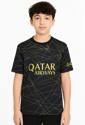 Ryze Boys & Girls Printed Polyester Regular T Shirt(Black, Pack of 1)