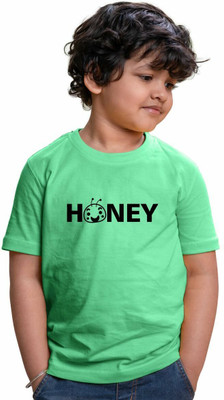 CHOMMBOOKA TREND Boys Printed Pure Cotton Regular T Shirt(Light Green, Pack of 1)