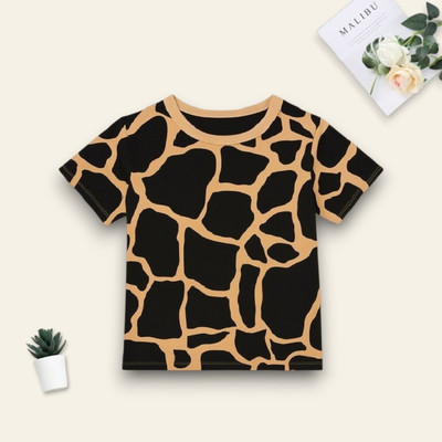 StyleDust Baby Boys Printed Polycotton Regular T Shirt(Orange, Black, Pack of 1)