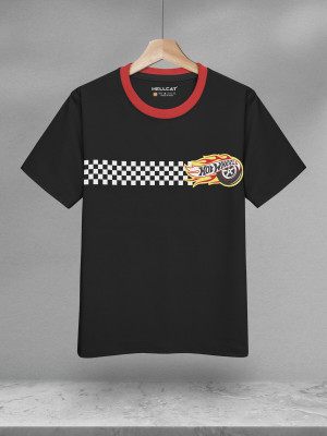Hellcat Boys Printed Cotton Blend Regular T Shirt(Black, Pack of 1)