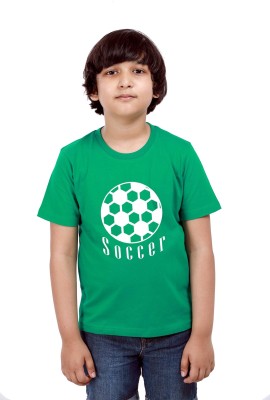 ALPHABET26 Boys Printed Cotton Blend Regular T Shirt(Green, Pack of 1)