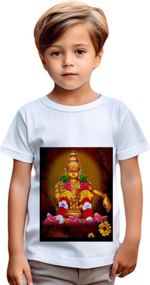 SKE Boys & Girls Graphic Print Cotton Blend Regular T Shirt(White, Pack of 1)