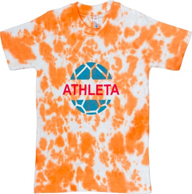 Peerless Boys & Girls Tie & Dye Pure Cotton Regular T Shirt(Orange, Pack of 1)