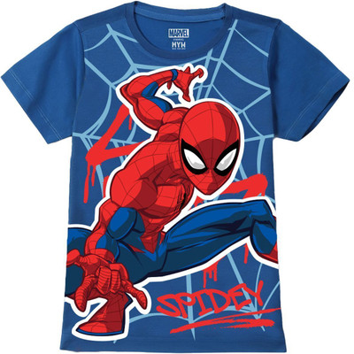 WYM TREND Boys Graphic Print Polycotton Regular T Shirt(Blue, Pack of 1)