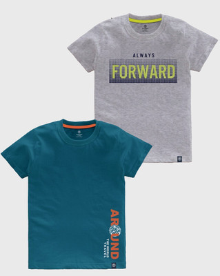 Codez Boys Printed Cotton Blend Regular T Shirt(Multicolor, Pack of 2)