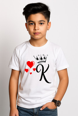 fashionbites Boys & Girls Printed, Striped, Graphic Print Polyester Regular T Shirt(White, Pack of 1)