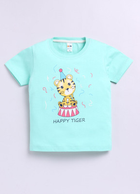 LITTLE NINJA Baby Boys Cartoon Pure Cotton Regular T Shirt(Light Green, Pack of 1)