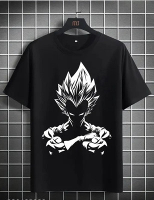 SHREE G CREATION Boys Printed Cotton Blend Regular T Shirt(Black, Pack of 1)