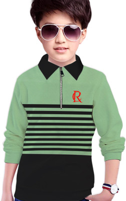 MYEONN Boys Solid Polycotton Regular T Shirt(Multicolor, Pack of 1)