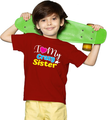 CHOMBOOKA Boys Printed Polyester Oversized T Shirt(Maroon, Pack of 1)
