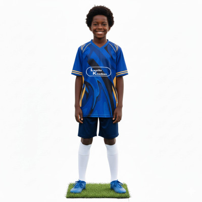 Smv Boys & Girls Printed Polyester Regular T Shirt(Blue, Pack of 1)