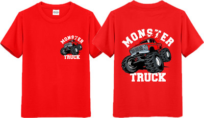 JANFA Boys Printed Pure Cotton Regular T Shirt(Black, Red, Pack of 2)