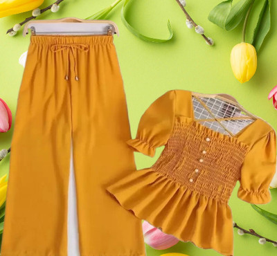 Brave One Girls Casual Top Pyjama(Yellow)