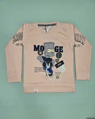 Caprio Fashion Boys & Girls Printed Pure Cotton Regular T Shirt(Pink, Pack of 1)