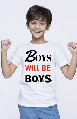 RUDHRAKSH FASHION Baby Boys & Baby Girls Printed Polycotton T Shirt(White, Pack of 1)