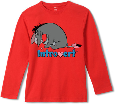 WEAR YOUR MIND Boys Graphic Print Pure Cotton Regular T Shirt(Red, Pack of 1)