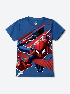 YK Marvel Boys Graphic Print Pure Cotton Regular T Shirt(Multicolor, Pack of 1)