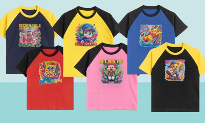 tg fashion Boys & Girls Cartoon Cotton Blend Regular T Shirt(Multicolor, Pack of 5)