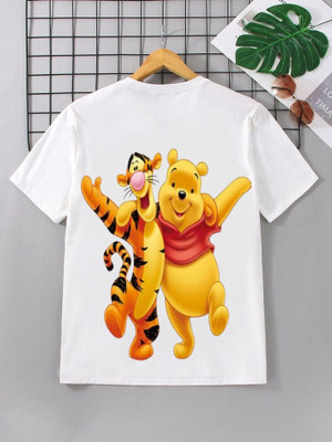 K D FASHION HUB Boys Graphic Print Polyester Regular T Shirt(Yellow, Pack of 1)