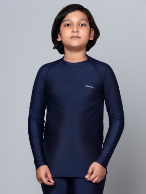 VECTOR X Boys Self Design Polyester T Shirt(Dark Blue, Pack of 1)