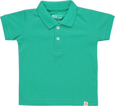 BodyCare Baby Boys Solid Pure Cotton T Shirt(Green, Pack of 1)