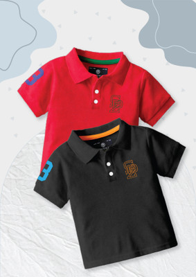 Codez Boys Self Design Cotton Blend Regular T Shirt(Multicolor, Pack of 2)