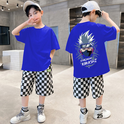 LGGARMENTS Boys Printed Cotton Blend Oversized T Shirt(Blue, Pack of 1)