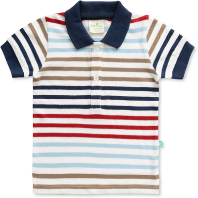 JusCubs Boys Striped Cotton Blend Regular T Shirt(Multicolor, Pack of 1)