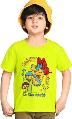 ENITOR Boys Graphic Print Cotton Blend Regular T Shirt(Multicolor, Pack of 1)