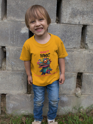 ZasuFashion Baby Boys & Baby Girls Graphic Print Cotton Blend Regular T Shirt(Yellow, Pack of 2)