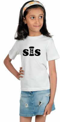 CHOMMBOOKA TRENDING Girls Typography Cotton Blend Regular T Shirt(White, Pack of 1)