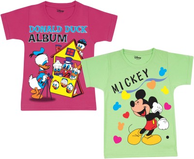 DISNEY BY MISS & CHIEF Boys Printed Cotton Blend Regular T Shirt(Multicolor, Pack of 2)