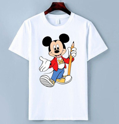THEYOUNGESTTEES Boys & Girls Printed Polyester Regular T Shirt(White, Pack of 1)