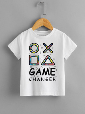 GPGARMENTS TREND Boys & Girls Printed Polyester Regular T Shirt(White, Pack of 1)