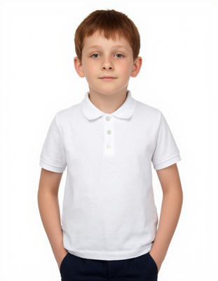 HouseOfCommon Boys Solid Pure Cotton Regular T Shirt(White, Pack of 1)