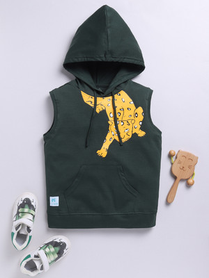 nit kid Boys Printed Pure Cotton Regular T Shirt(Green, Pack of 1)