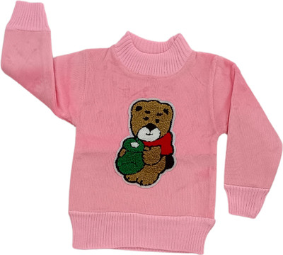 Minicaptain Baby Boys & Baby Girls Self Design Wool Blend Regular T Shirt(Pink, Pack of 1)