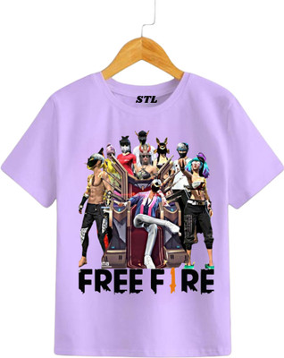 STYLELEDER Boys Printed Polycotton Regular T Shirt(Purple, Pack of 1)