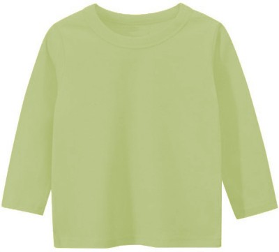 ICABLE Boys & Girls Solid Cotton Blend Regular T Shirt(Green, Pack of 1)